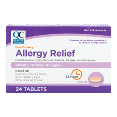 Allergy Relief Fexofenadine HCl 60mg Tablets, 24 ct, QC99919
