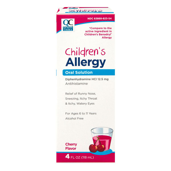 Children's Allergy Liquid, Cherry Flavor, 4 oz, QC98131