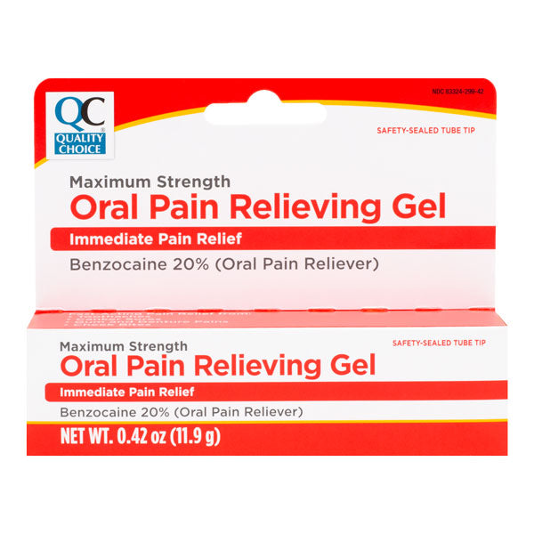 Oral Pain Relieving Max-Strength Gel, 0.42 oz, QC95362