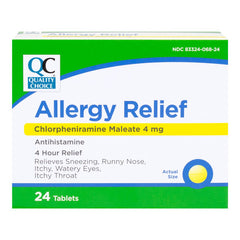 Allergy Relief Chlorpheniramine Tablets, 24 ct, QC98227