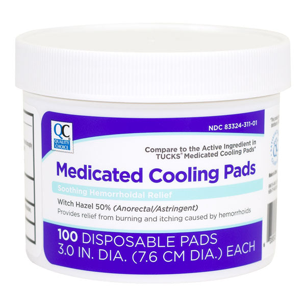 Medicated Cleansing Pads Jar, 100 ct, QC99619