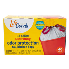 LG Trash Bags Kitchen Drawstring Odor 13 Gallon