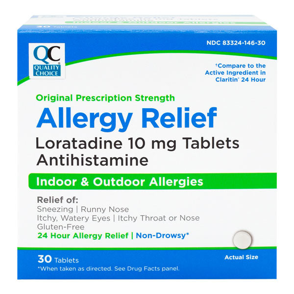 Allergy Relief Loratadine 10 mg Tablets, 30 ct, QC99735