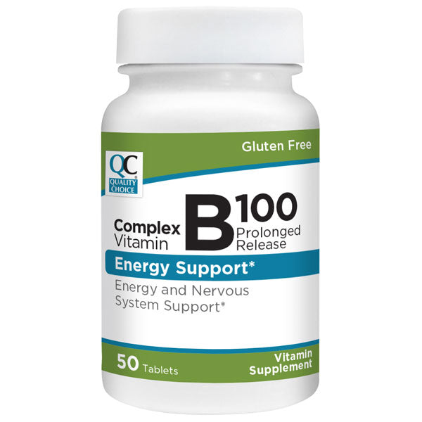 Vitamin B-100 Complex Prolonged-Release Tablets, 50 ct, QC96590