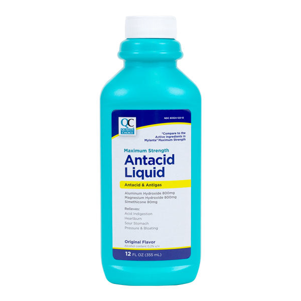 Antacid Max-Strength Liquid Original, 12 oz, QC99921 | quality