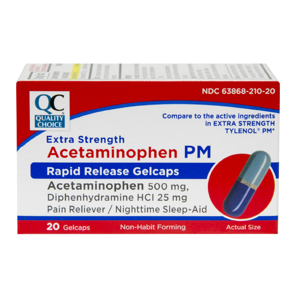 Acetaminophen PM Extra-Strength 500 mg Rapid Release Gelcaps, 20