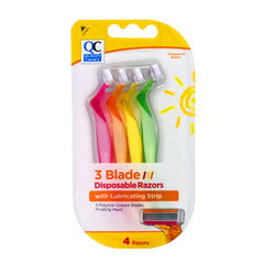 Three-Blade Women's Disposable Razors, 4 ct, QC96999