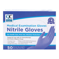 Gloves - Nitrile Exam Gloves Latex Free OSFM, 50 ct, QC98724