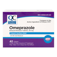 Omeprazole 20 mg Acid Reducer Tablets, 42 ct, QC99780