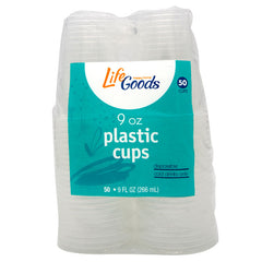 LifeGoods Translucent Plastic Cups 9 oz, 50 ct, QC60014