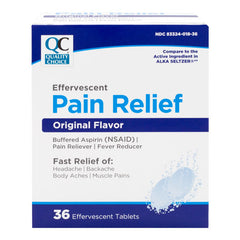 Effervescent Antacid & Pain Relief Tablets, 36 ct, QC95536