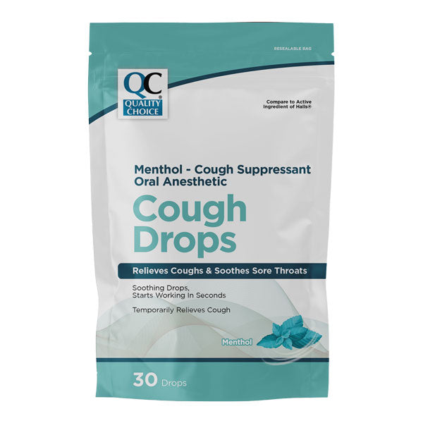 Cough Drops, Menthol Flavor, 30 ct, QC98671