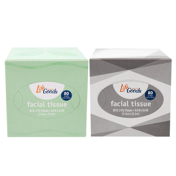 LifeGoods Facial Tissue Cube, 80 ct, QC60030