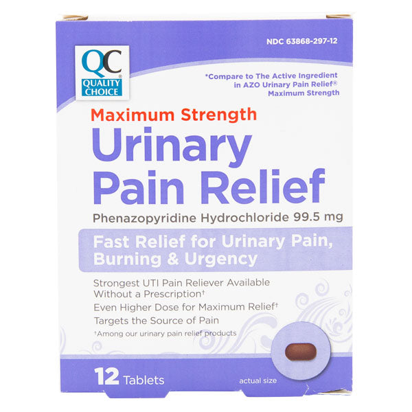 Urinary Pain Relief Max-Strength Tablets, 12 ct, QC96526