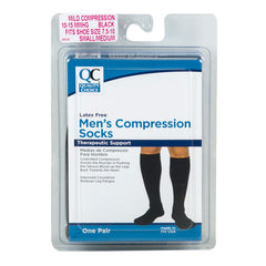 Socks Knee High Men's 8-15mmHg Blk Small/ Medium, 1 pr, QC96638