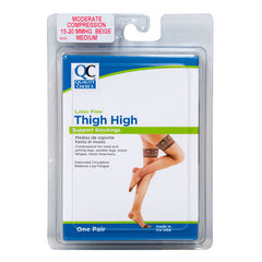 Stocking Thigh Lace 15-20mmHg Beige Medium, 1 pr, QC99252