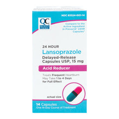 Lansoprazole 15 mg Acid Reducer Capsules, 14 ct, QC99751