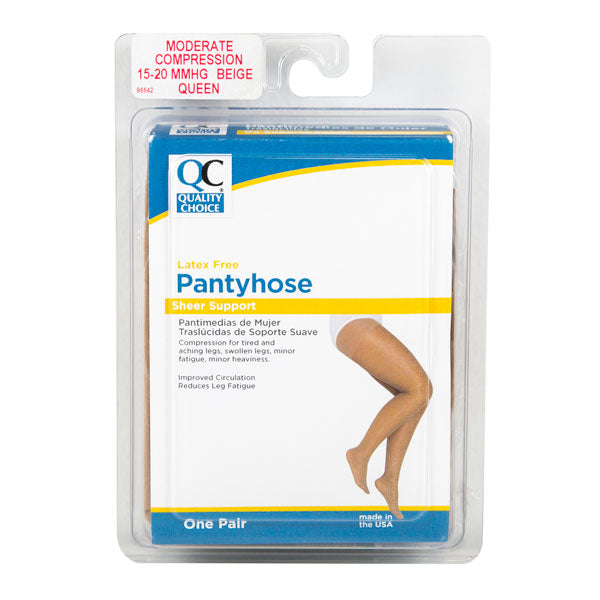 Panty Hose 15-20mmHg Beige Queen, 1 pr, QC96642