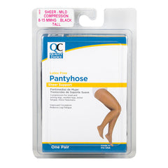 Panty Hose 8-15mmHg Black Tall Large, 1 pr, QC96630