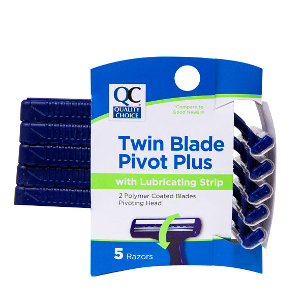 Twin Blade Men's Plus Disposable Razors, 5 ct, QC95145