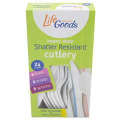LifeGoods Heavy Duty Plastic Cutlery Combo, 24 ct, QC60000