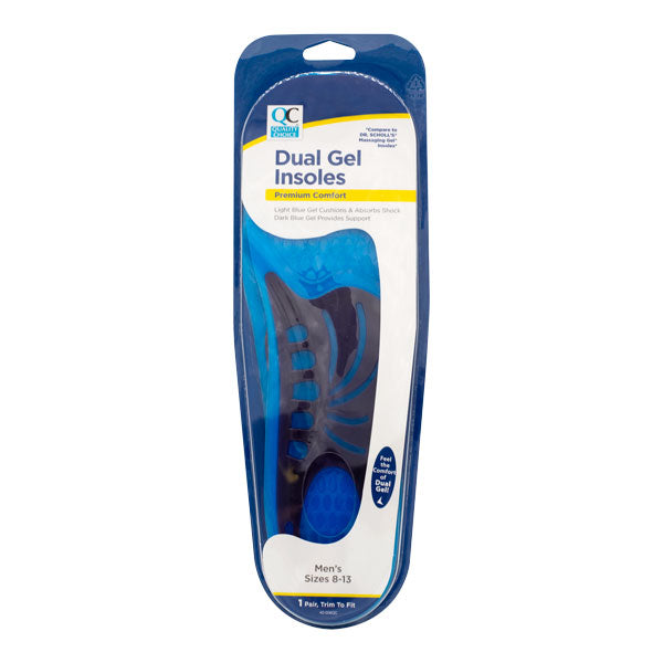 Dual Gel Men's Insoles, Blue, OSFA, 1 pr, QC94649