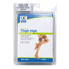 Stocking Thigh Lace 20-30mmHg Beige Medium, 1 pr, QC99253