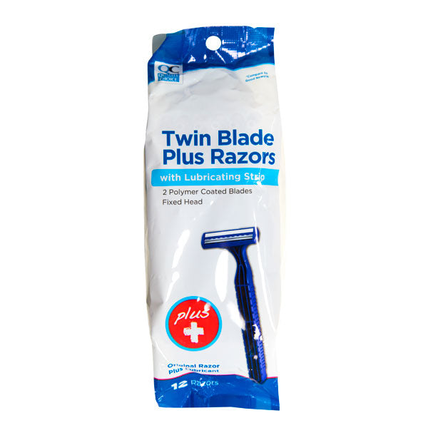 Twin Blade Men's Plus Disposable Razors, 12 ct, QC95135