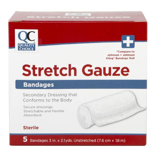 Stretch Gauze Bandage 3" X 2.1 yds, 5 ct, QC96931 | quality-choice-products Stretch Gauze Bandage 3" X 2.1 yds, 5 ct, QC96931 | quality-choice-products