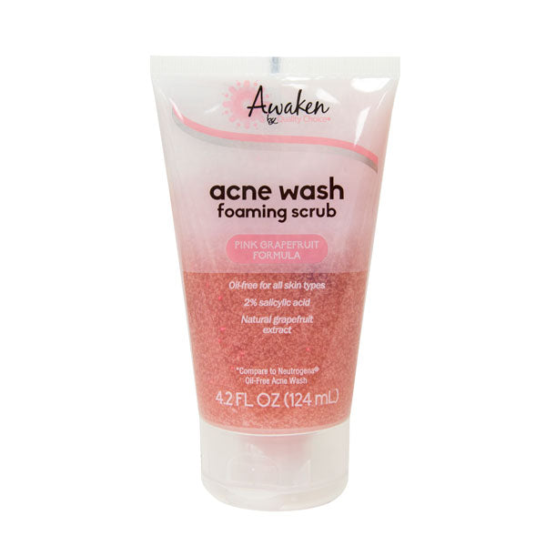 Acne Wash Oil-Free Pink Grapefruit Foaming Scrub, 4.2 oz, QC98836