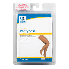 Panty Hose 15-20mmHg Black Medium, 1 pr, QC96643