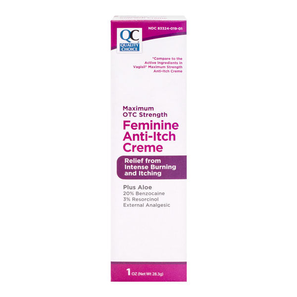 Anti-Itch Vaginal Max-Strength Cream, 1 oz, QC97056