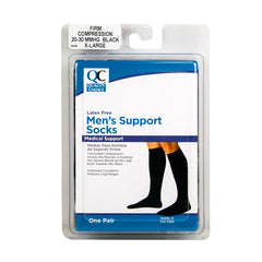 Socks Knee High Men's 20-30mmHg Black XL, 1 pr, QC96648