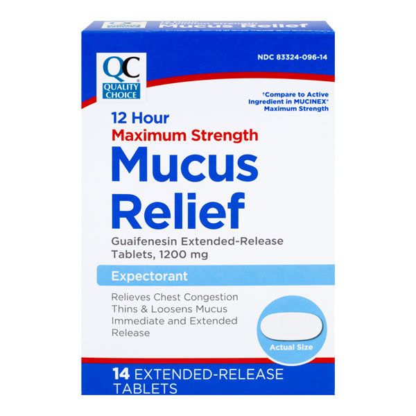 Guaifenesin 1200 mg ER Tablets, 14 ct, QC99706