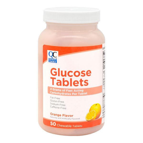 Glucose Tablets, Orange Flavor, 50 ct, QC99281