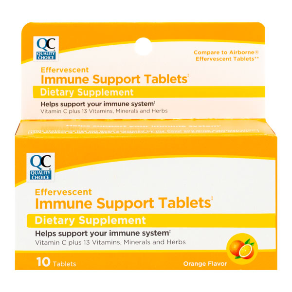 Immune Support Dietary Supplements, Orange Flavor, 10 ct, QC95513