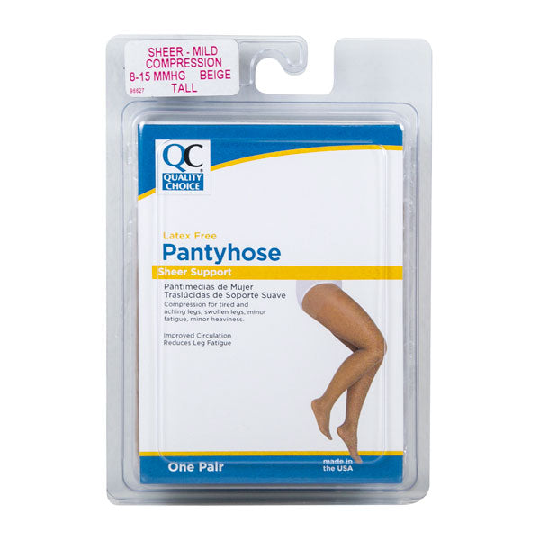 Panty Hose 8-15mmHg Beige Tall Large, 1 pr, QC96627