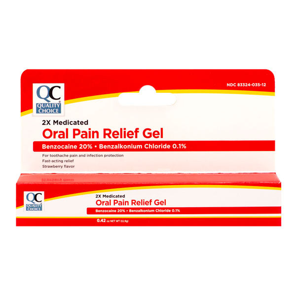 Oral Pain Relieving Max-Strength Gel, 0.42 oz, QC95362