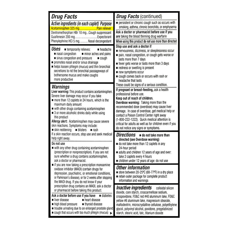 Mucus Relief Pressure & Pain Caplets, 20 ct, QC99408