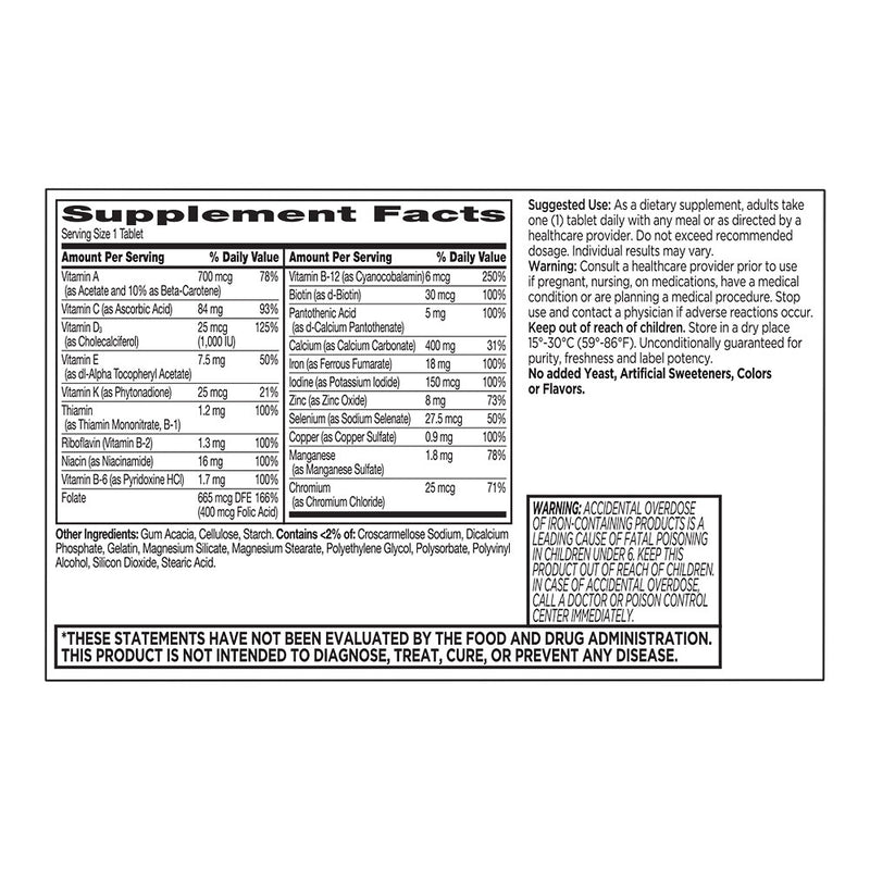 One Daily Women's Multivitamin with Calcium & Iron Tablets, 60 ct, QC90159