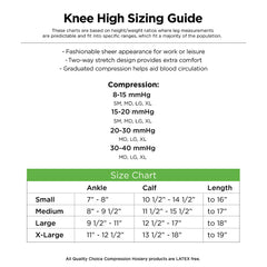 Stocking Knee High Closed Toe 20-30mmHg Beige XL, 1 pr, QC96654