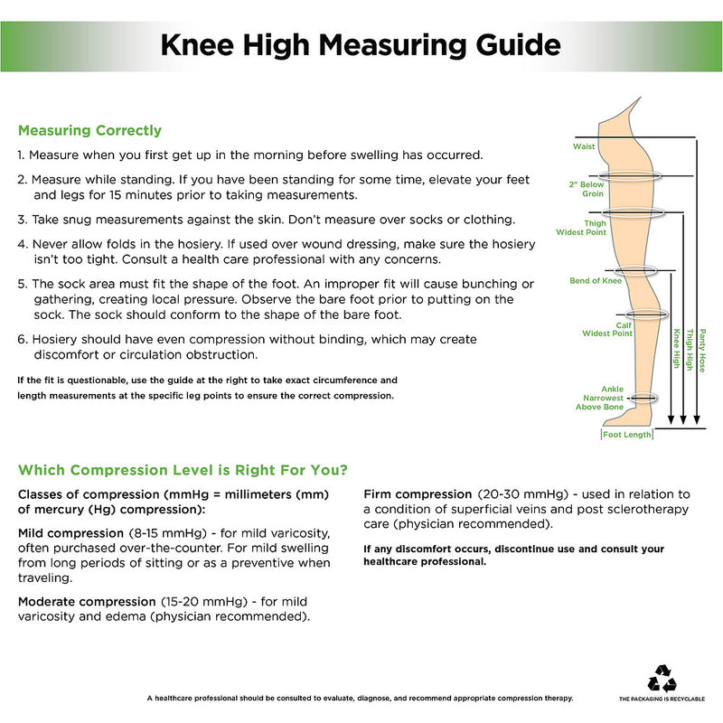 Stocking Knee High Closed Toe 20-30mmHg Beige XL, 1 pr, QC96654