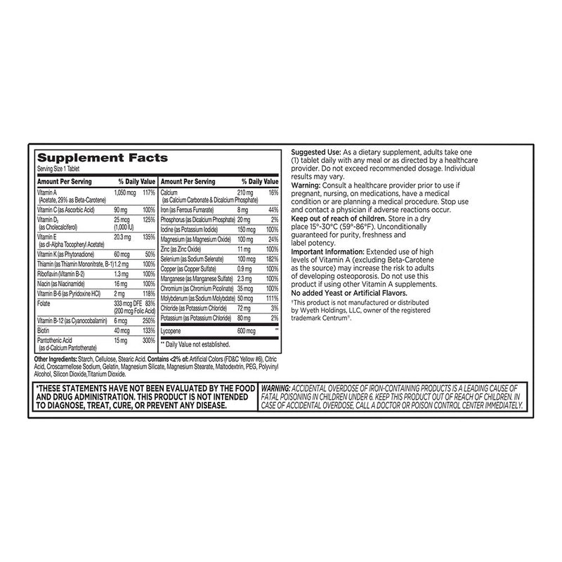 Multi-Vite Men's Multivitamin Tablets, 120 ct, QC99749