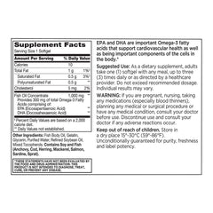Fish Oil 1000 mg plus Omega-3 300 mg Softgels, 200 ct, QC95983