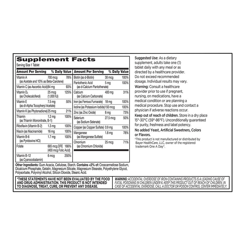 One Daily Women's Multivitamin Tablets, 200 ct, QC99879