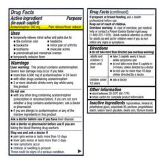 Acetaminophen Extra-Strength 500 mg Caplets, 100 ct, QC90843