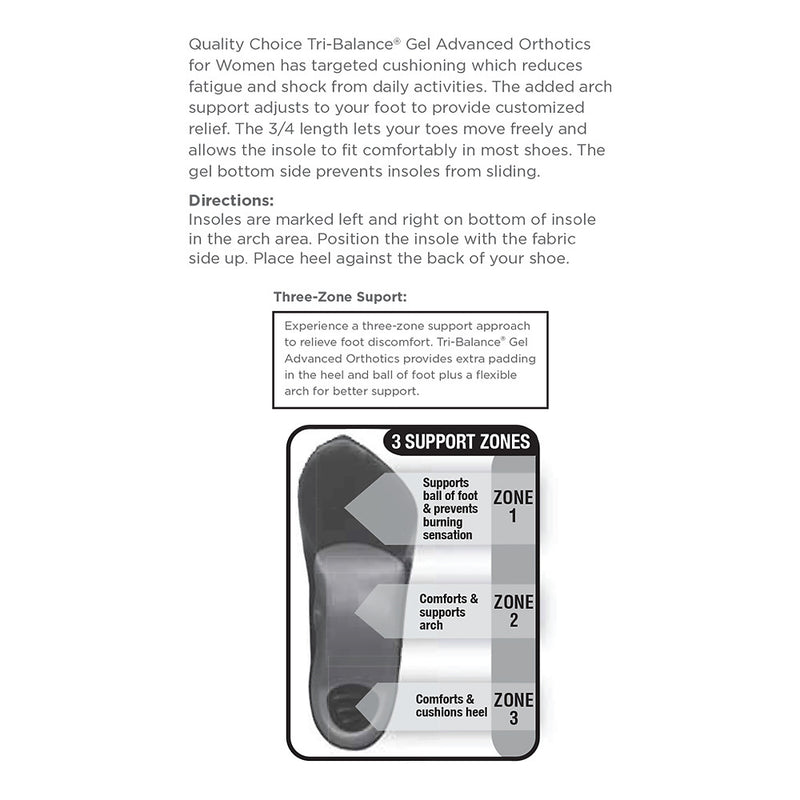 Tri-Balanced Women's Insoles, OSFA, 1 pr, QC95371