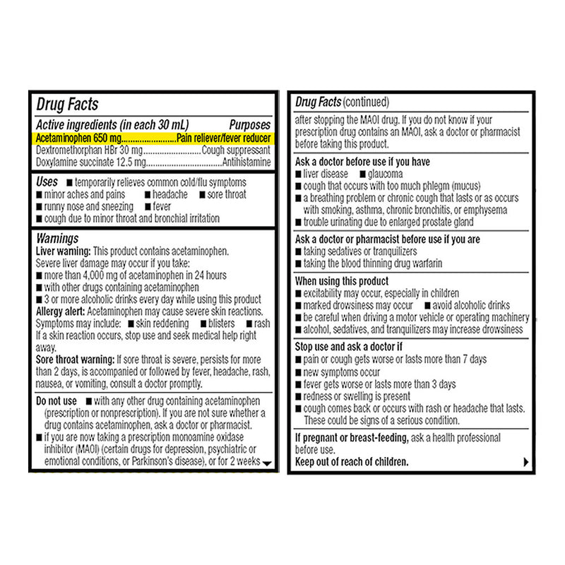Nighttime Cold & Flu Liquid, Original Flavor, 8 oz, QC95331