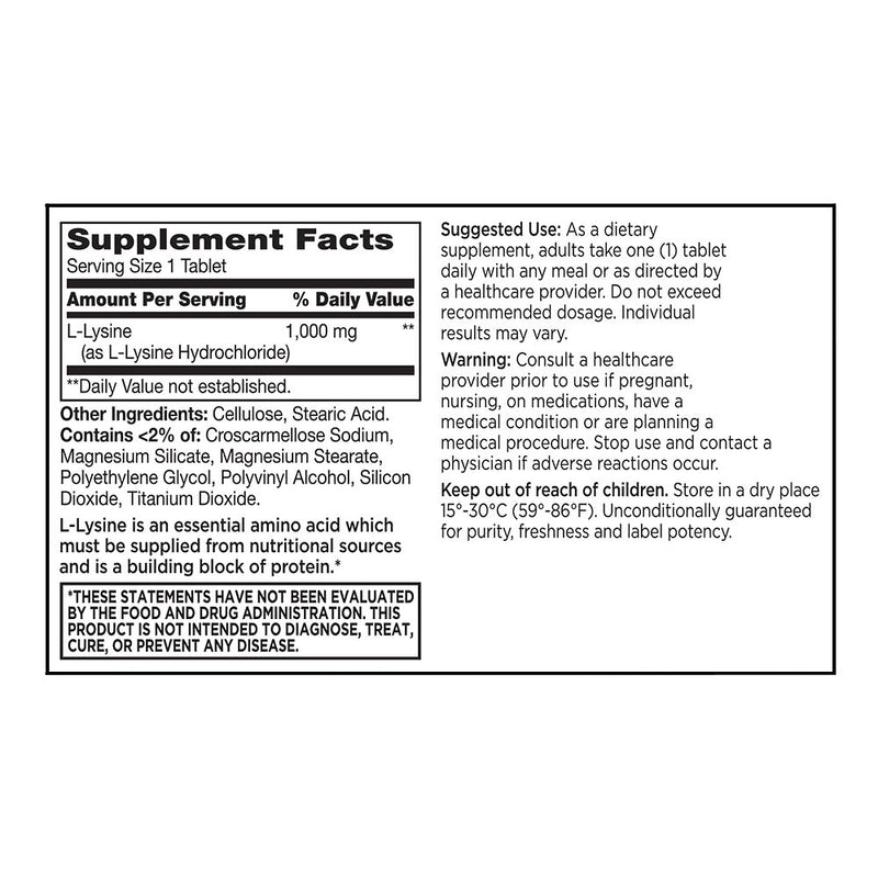 L-Lysine 1000 mg Tablets