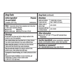 Allergy Relief Loratadine 10 mg Tablets, 100 ct, QC99736